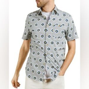 Ted Baker Short Sleeve Geo Daisy Print Button Down Shirt men’s xxl (6)